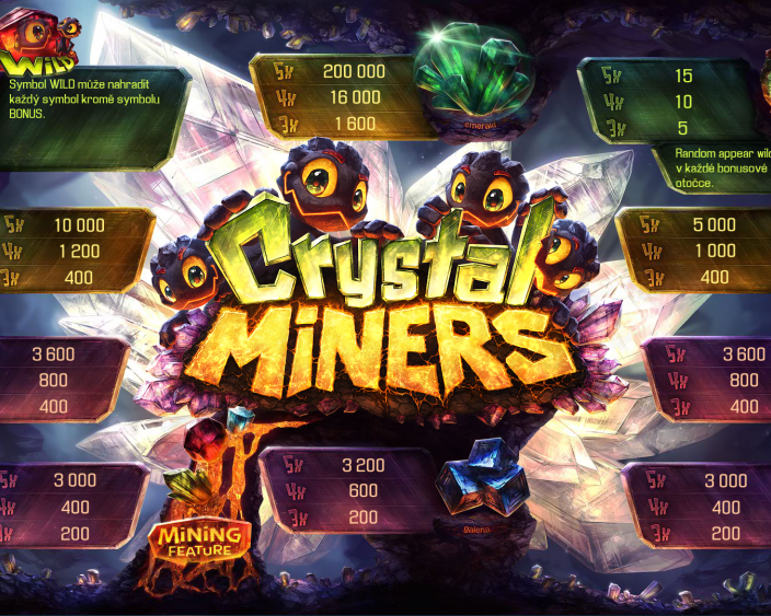 Crystal Miners (recenzia hry): Lov na kryštály s fantastickou šancou na výhru!