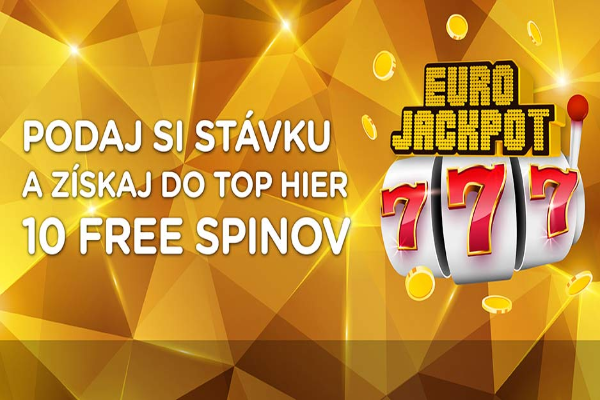 Hraj Eurojackpot v kasíno eTIPOS.sk a získaj navyše 10 free spinov do TOP 3 hier