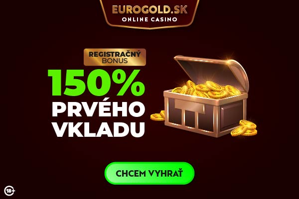 Bonus do výšky 150 % prvého vkladu v Eurogold casino.