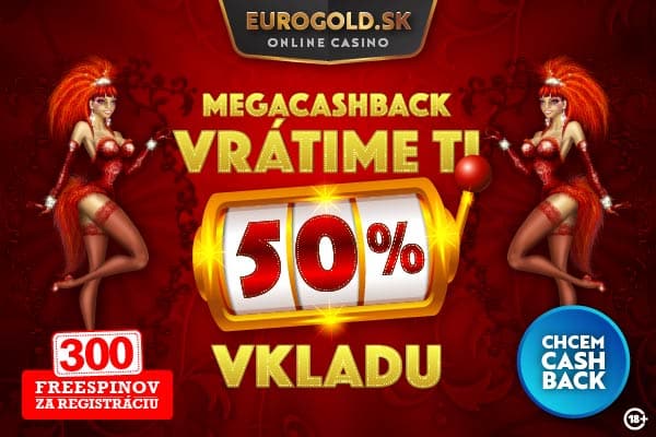 MegaCashback v Eurogold casino: Získaj späť 50 %