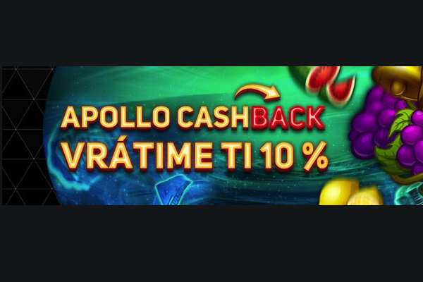 Apollo Cashback v kasíne Svet hier Niké: Vrátia ti 10 % vkladov