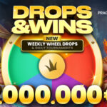 Promo obrázok kasínovej akcie Drops & Wins od Pragmatic Play s výherným kolesom a cenovým fondom 2 000 000 €