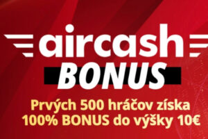 AirCash Bonus v MONACObet: 100 % Bonus do výšky 10€ pre prvých 500 hráčov